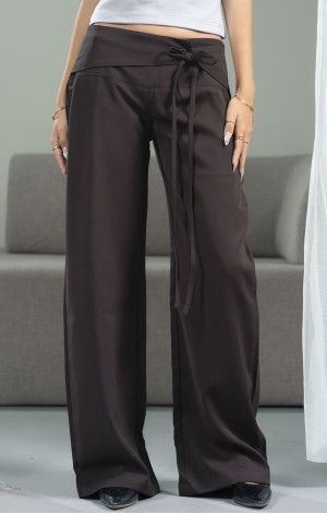 Serena Low Waist Brown Pant
