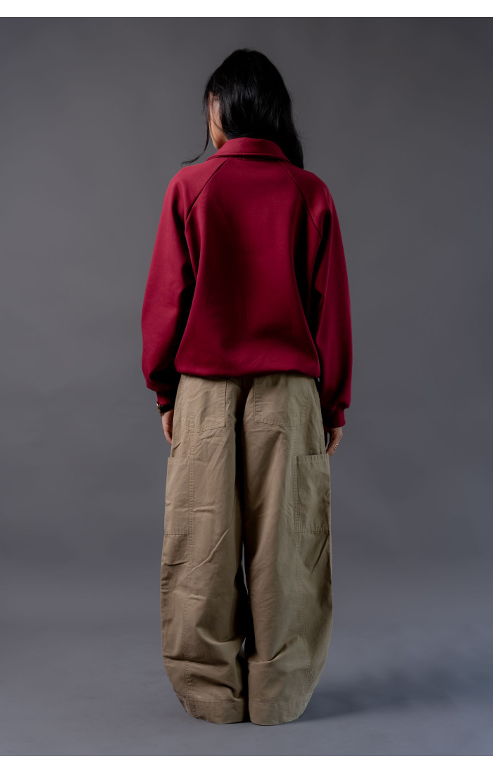 Mode23 Front Button Maroon Pullover