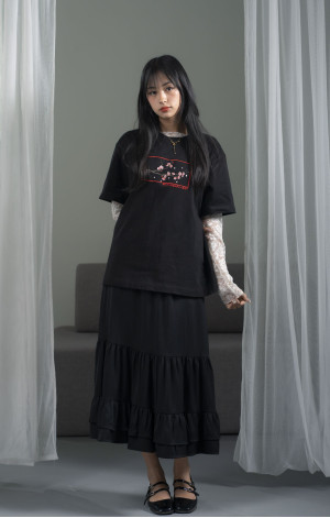 Sakura Black Tee
