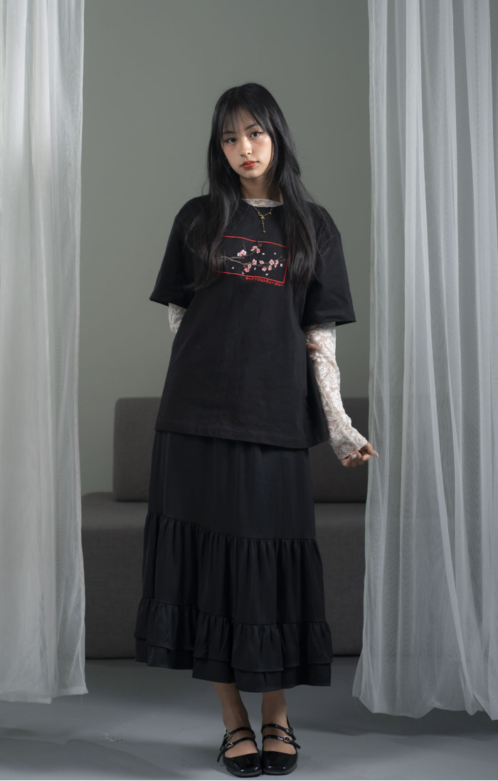 Sakura Black Tee