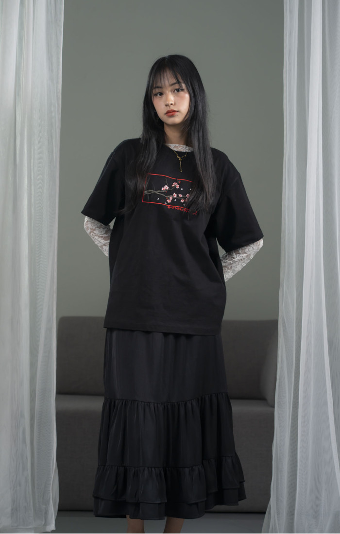 Sakura Black Tee