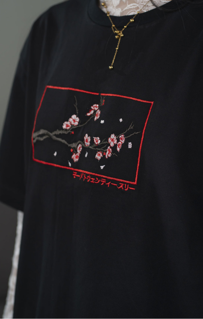 Sakura Black Tee