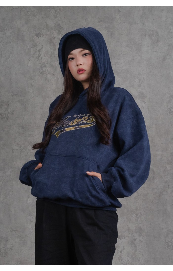Blue Acid Wash Hoodie
