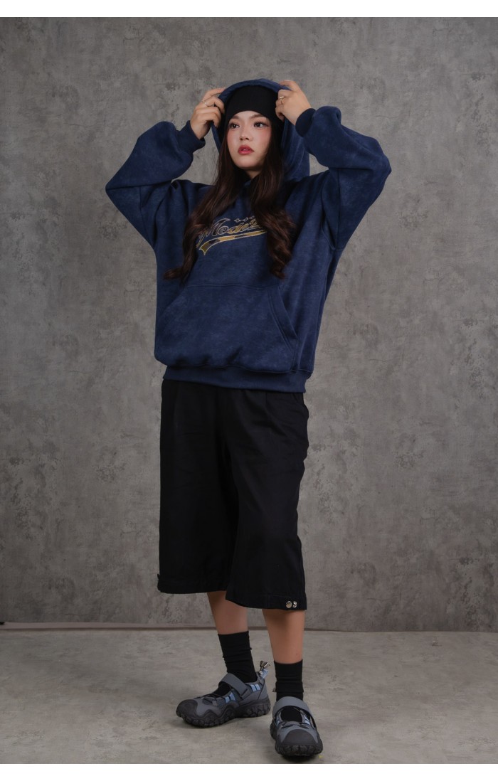 Blue Acid Wash Hoodie
