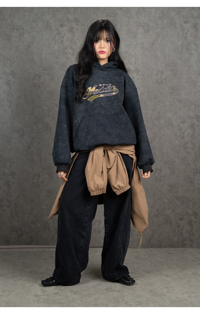 Black Acid Wash Hoodie