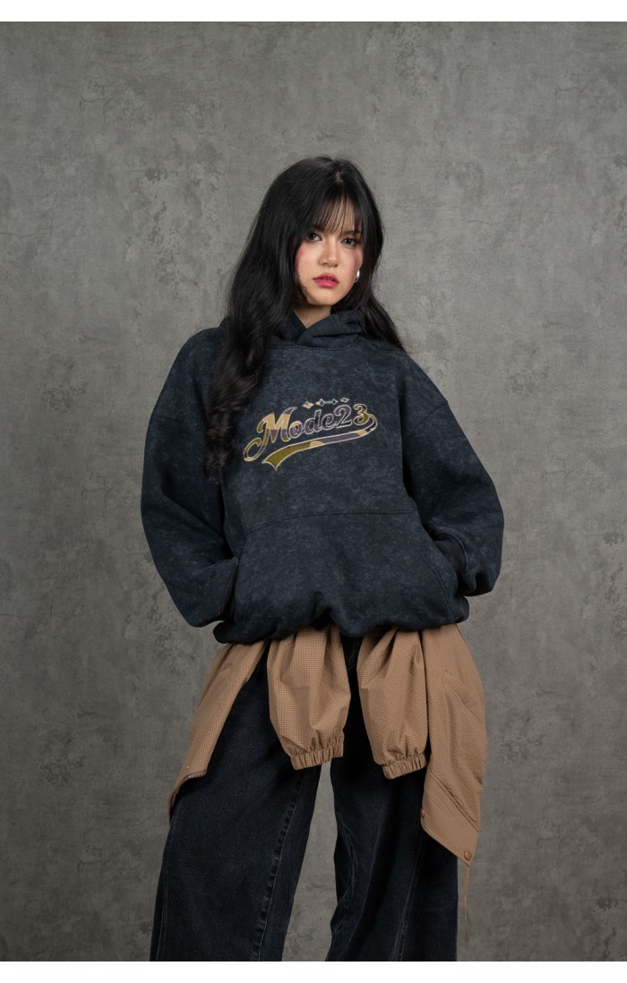 Black Acid Wash Hoodie
