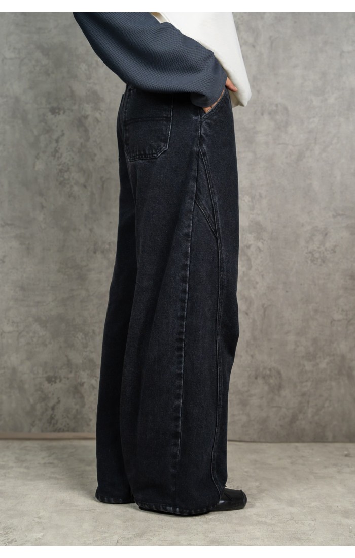 Mode Black Barrel Jeans