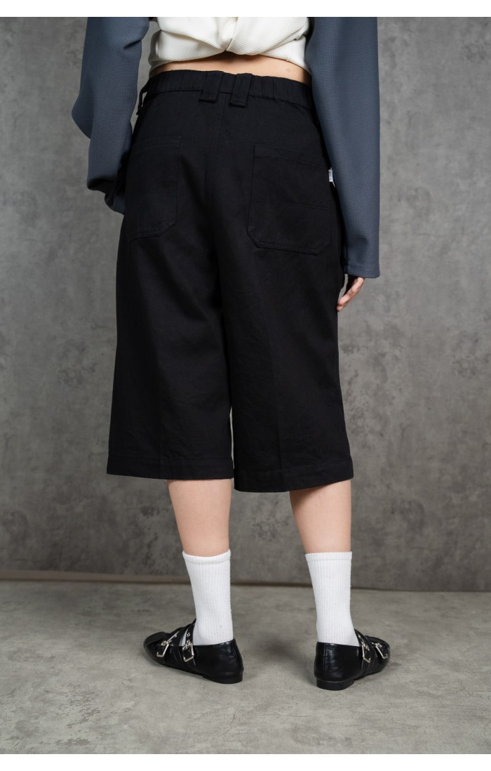 Mode23 Black Twill Shorts