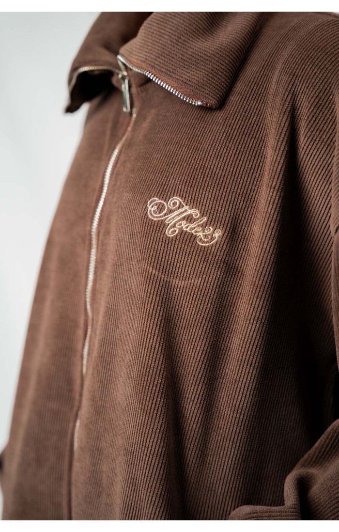 Celine Brown High Neck Zip Sweater
