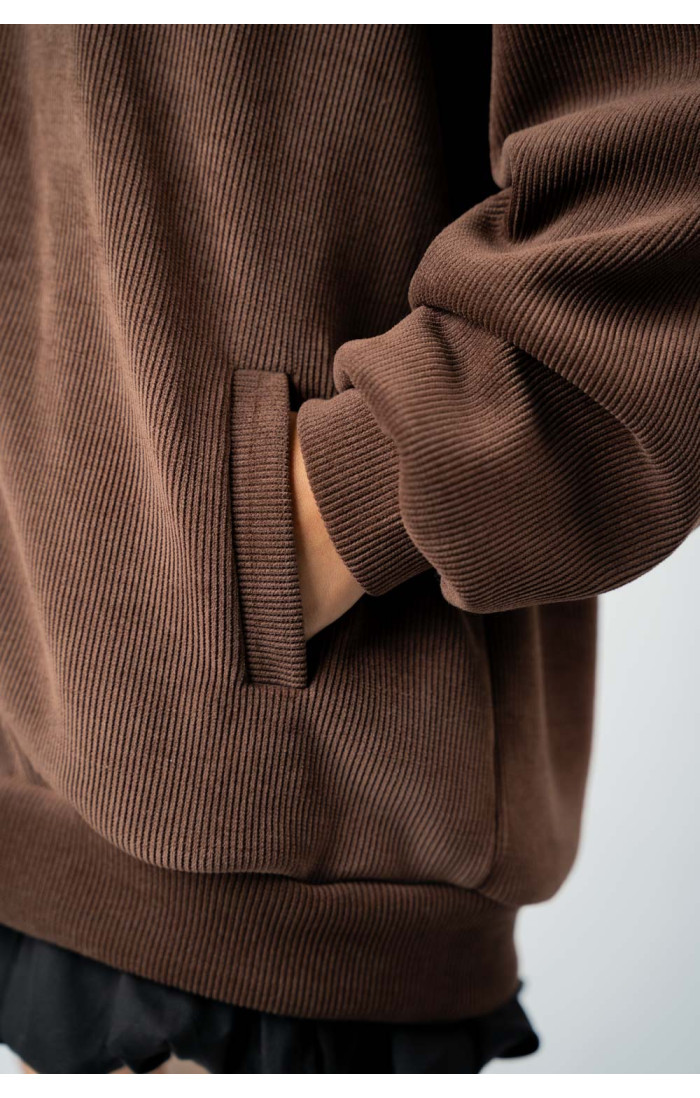 Celine Brown High Neck Zip Sweater