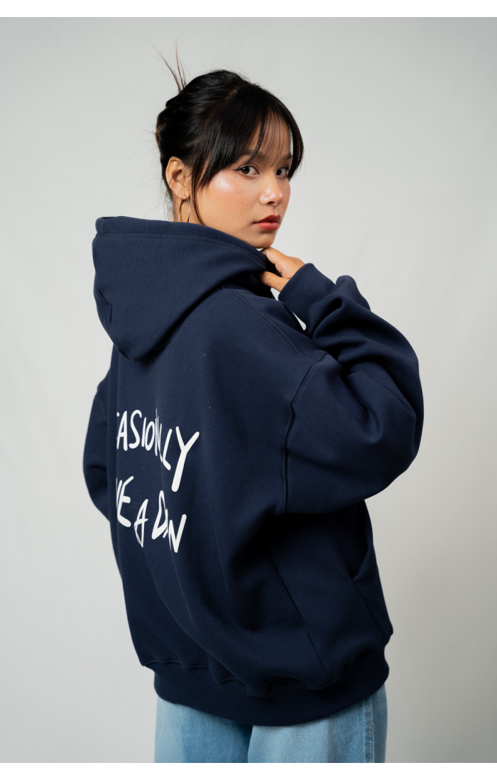 DAMN Navy Blue Oversized Hoodie