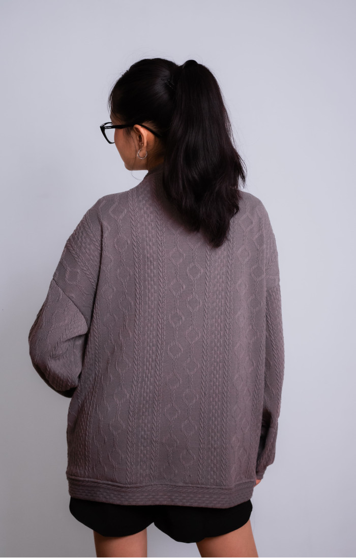 Cable knit Grey Cardigan