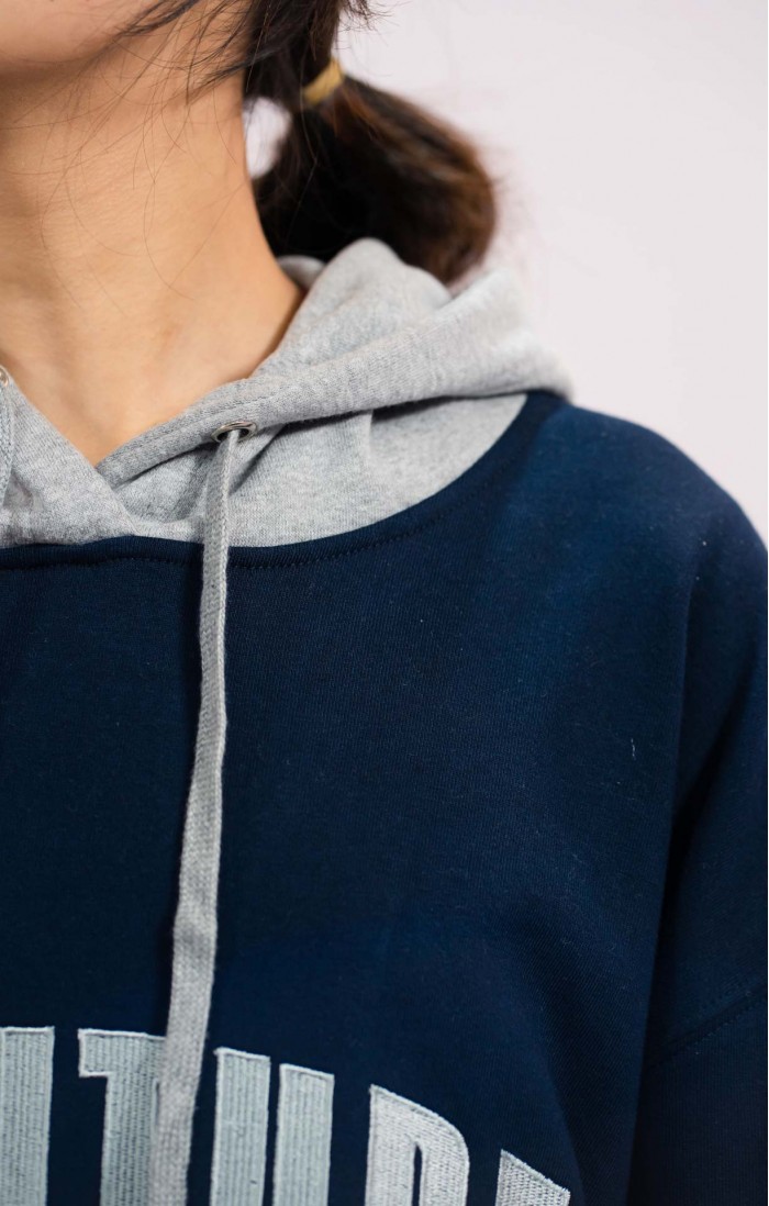 Blue Gratitude Embroidered 2 Color Hoodie