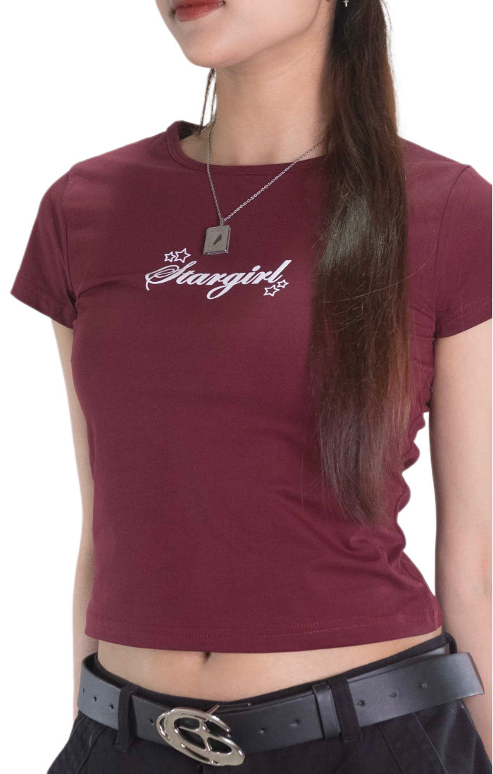 STARGIRL⭒ Maroon Baby Tee