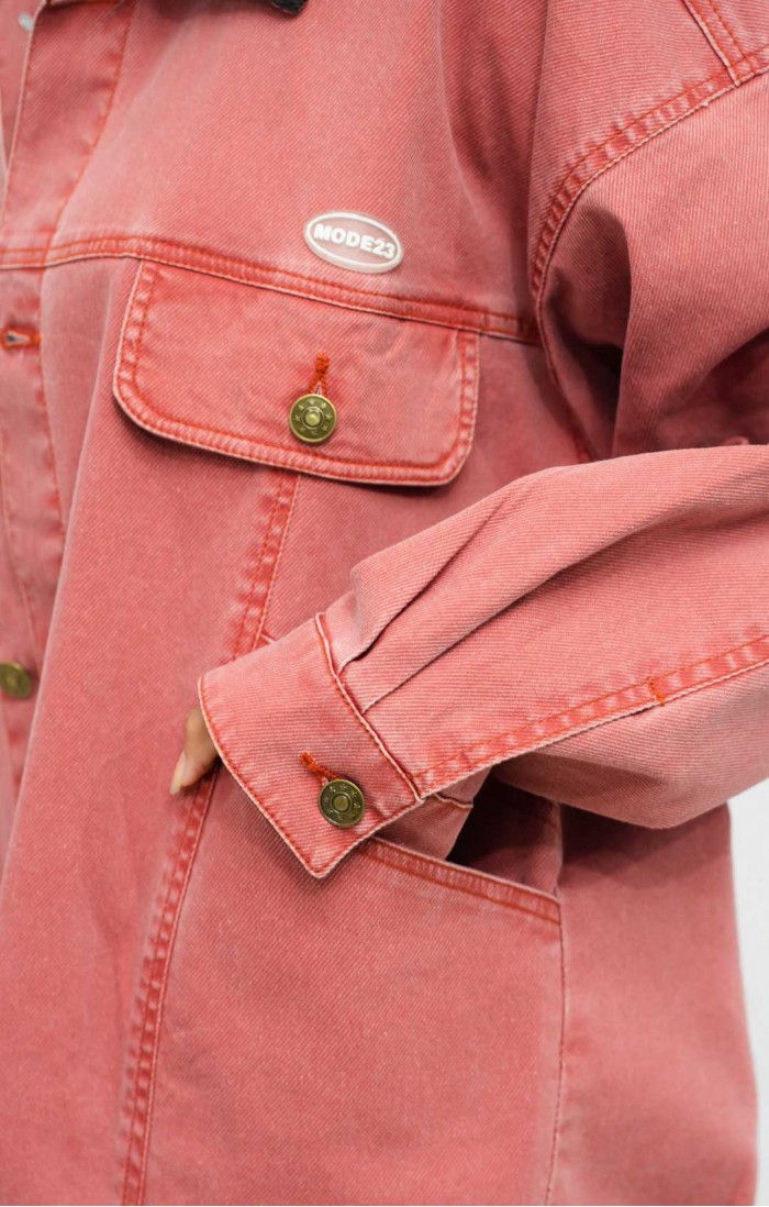 Vintage Pink Washed Denim Jacket
