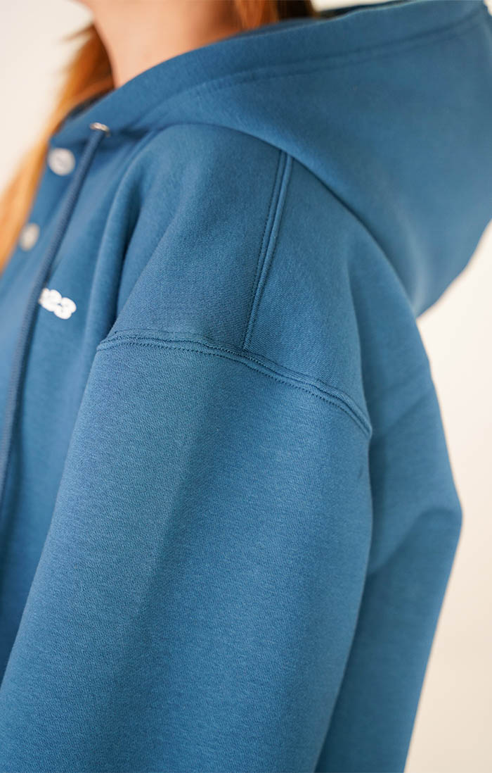 Mode23 Half Button Up Yale Blue Hoodie