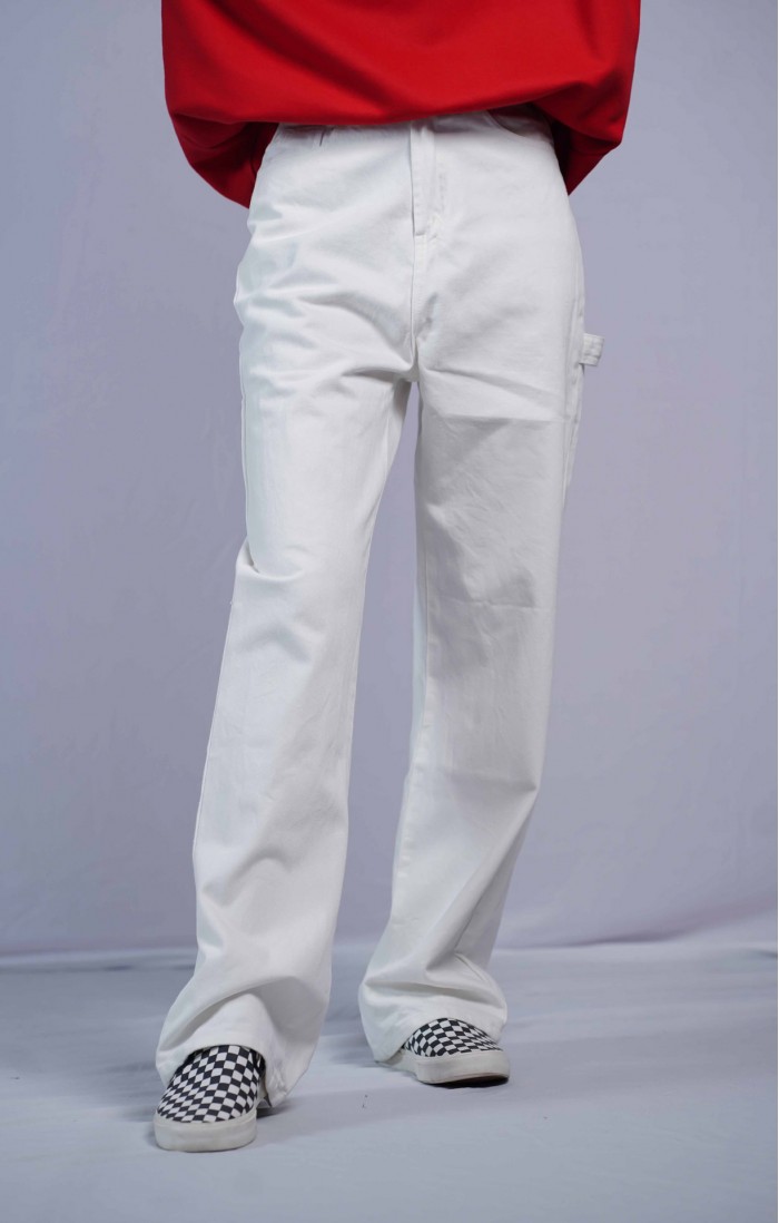 White Straight Pant