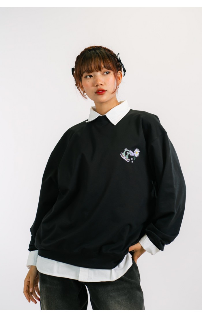 Mode Dream Printed Black Sweatshirt