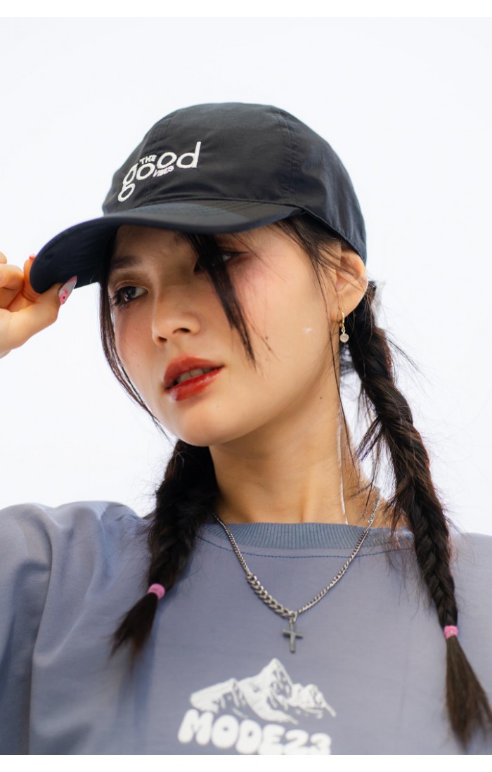 Good Vibes Embroidered Black Cap