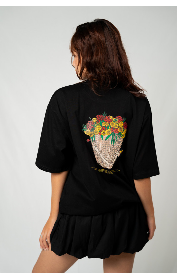 "Doko Phool" Printed Black T-shirt