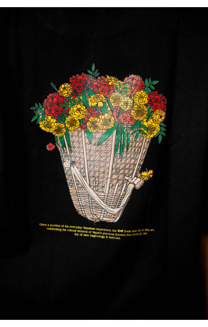 "Doko Phool" Printed Black T-shirt