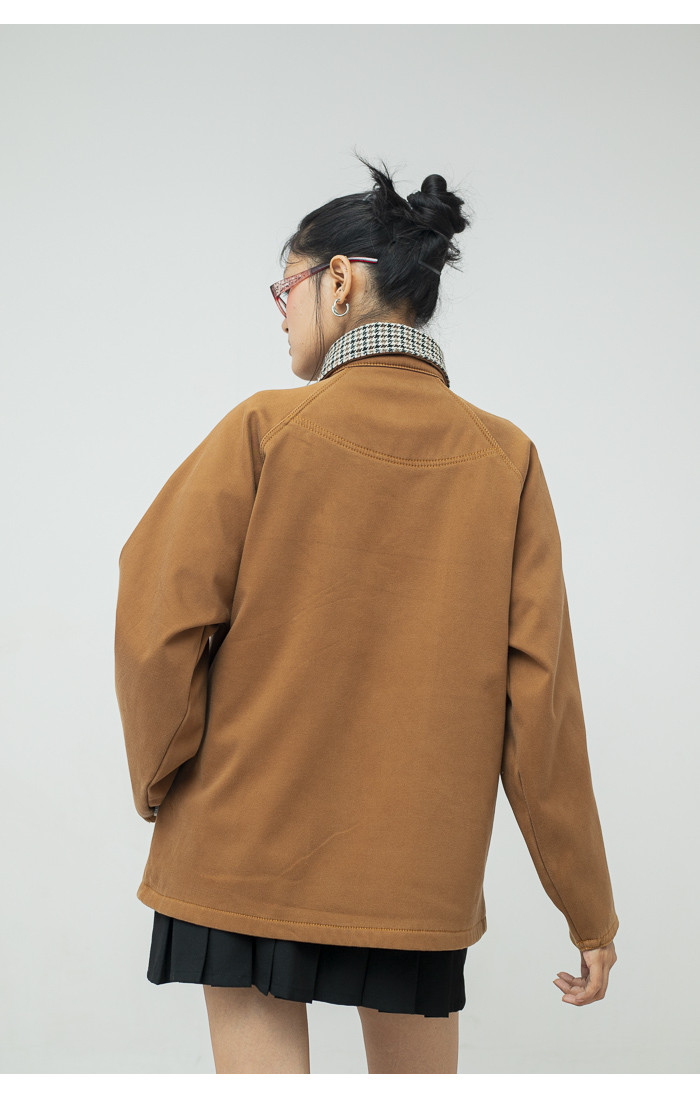 Classic Check Collar Suede Jacket
