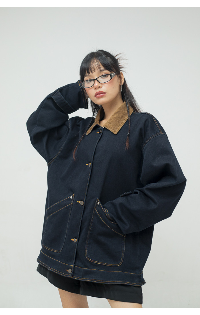 Vintage Dark Indigo Denim Jacket 