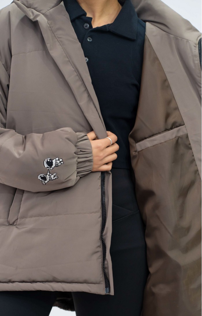 Astrobuddy Full Puffer Grey Jacket