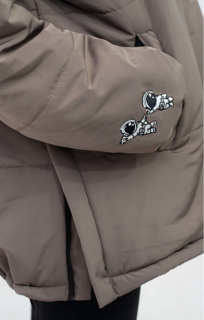 Astrobuddy Full Puffer Grey Jacket