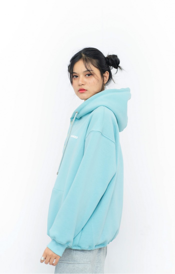 Mode23 Half Button Up Electric Blue Hoodie