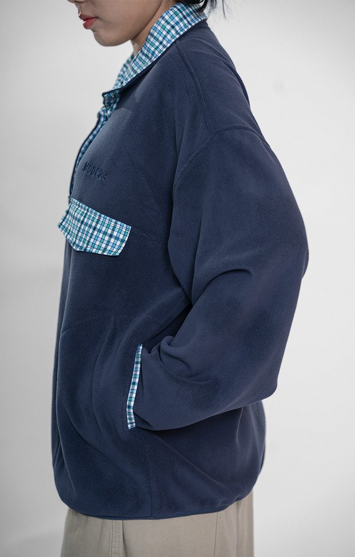 Check Blue Pollar Pullover