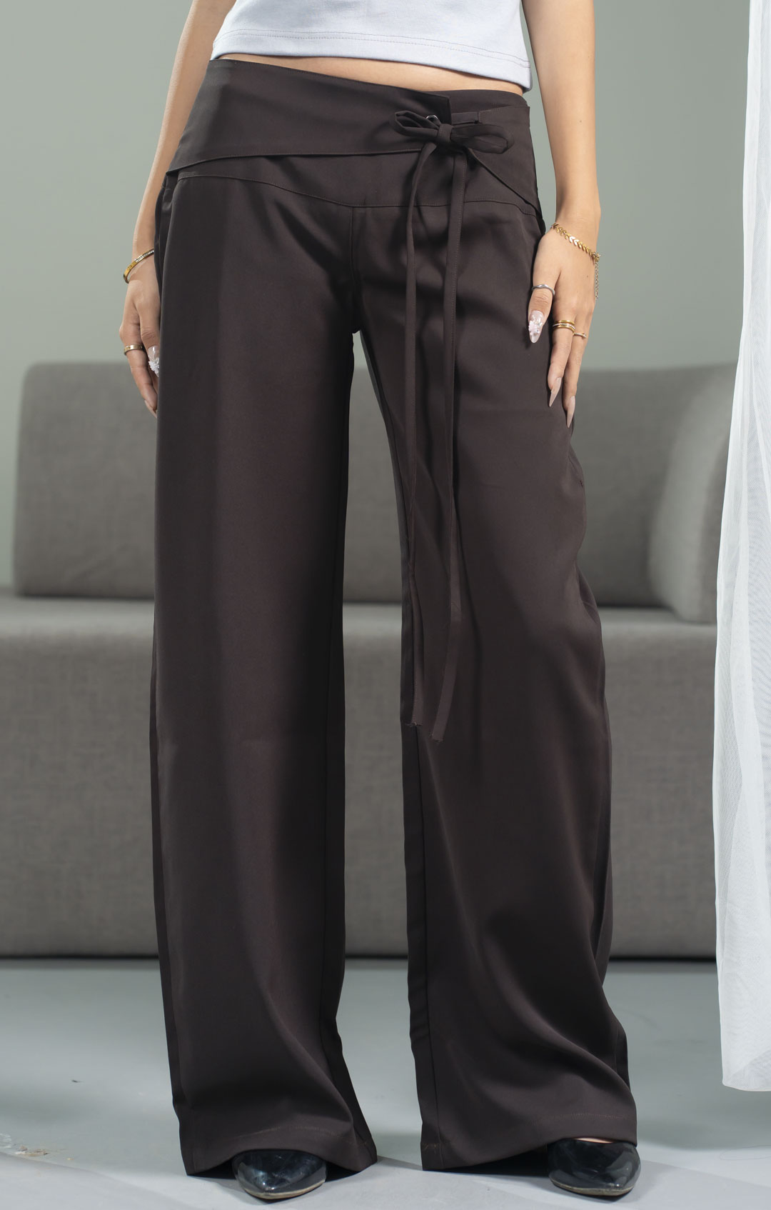 Serena Low Waist Brown Pant