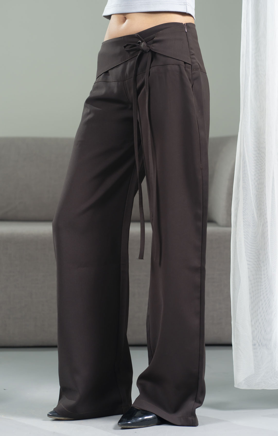 Serena Low Waist Brown Pant