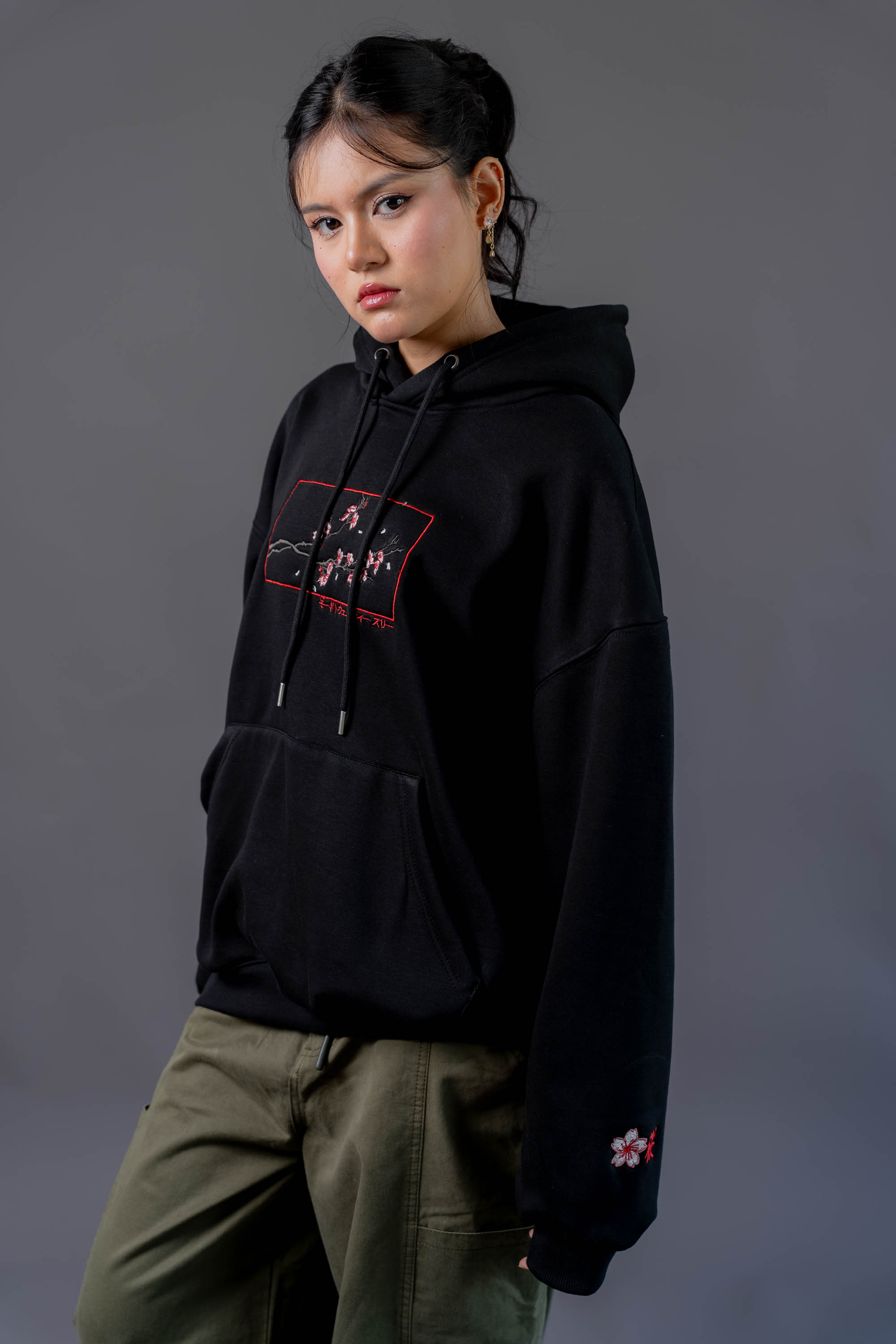 Sakura Hoodie Black