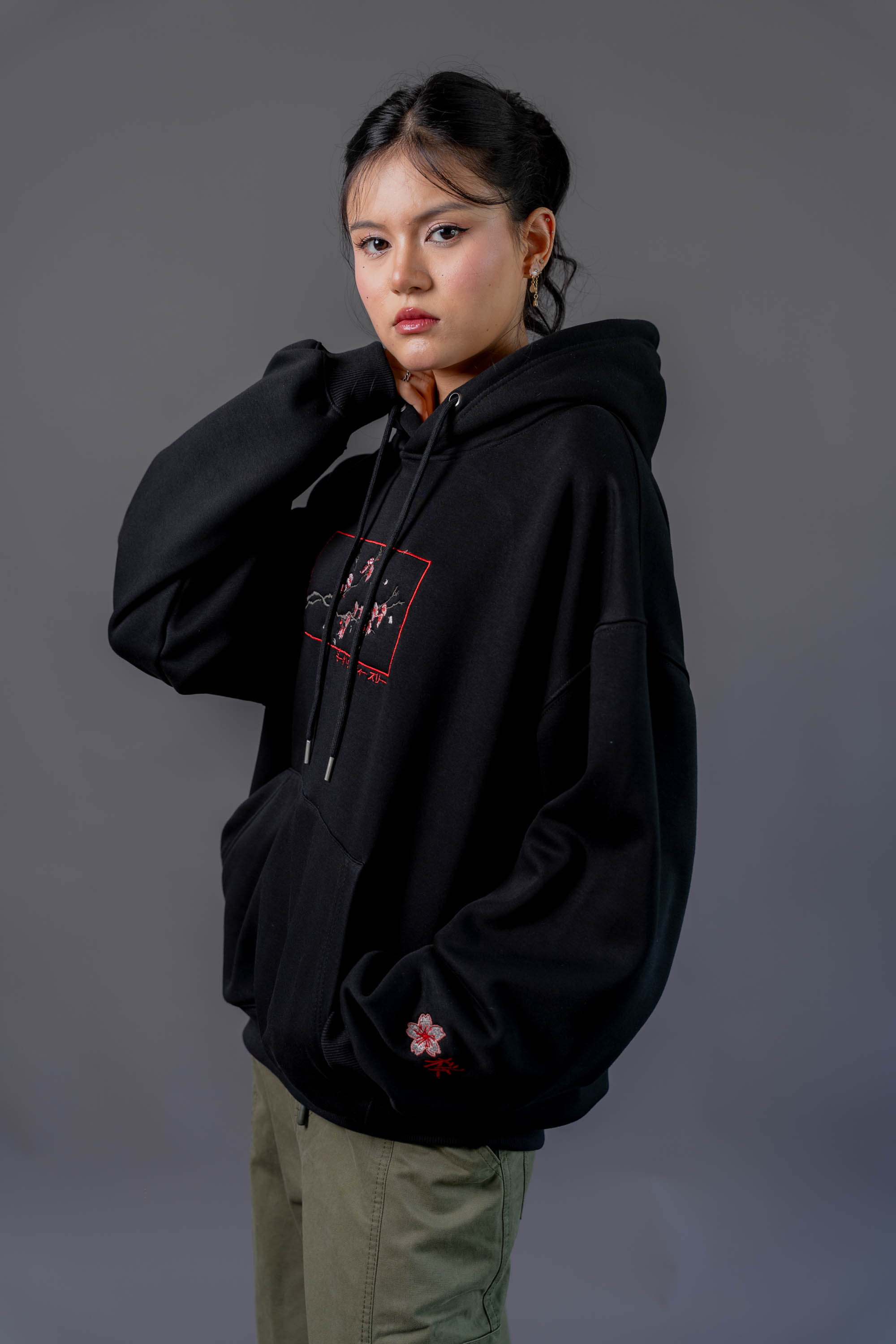 Sakura Hoodie Black