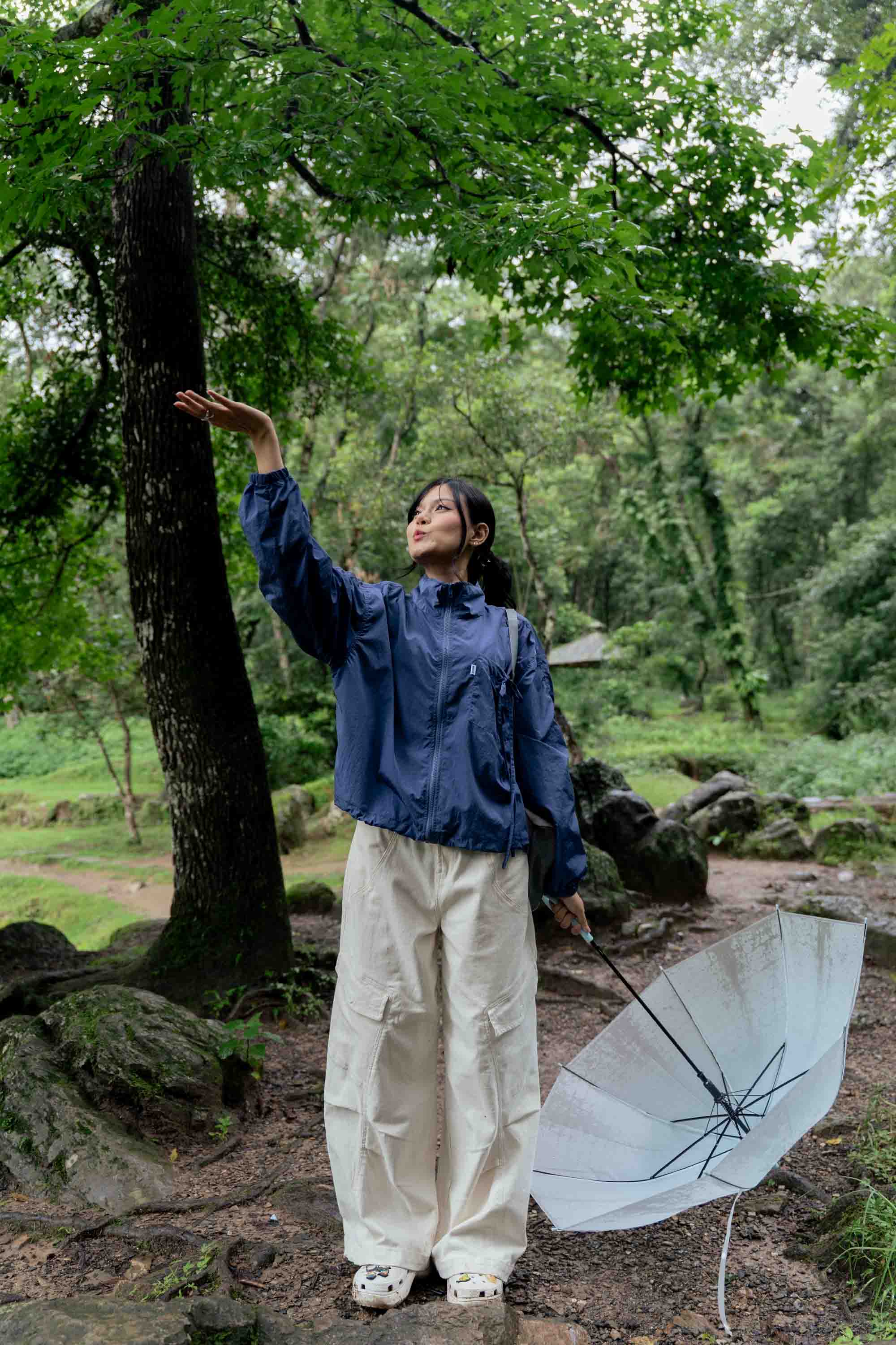 Mode23 space blue bow windbreaker