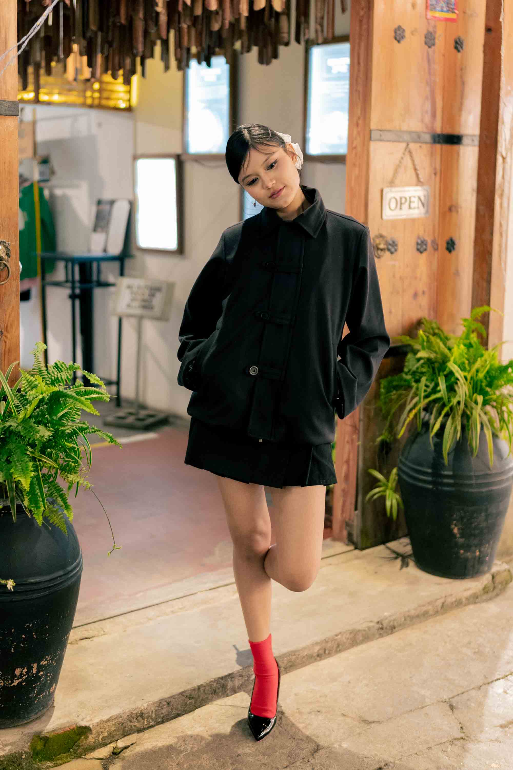 Raya Knot Button Coat