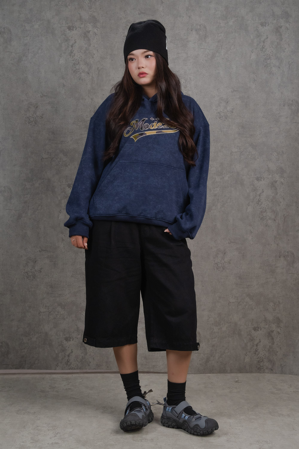 Blue Acid Wash Hoodie