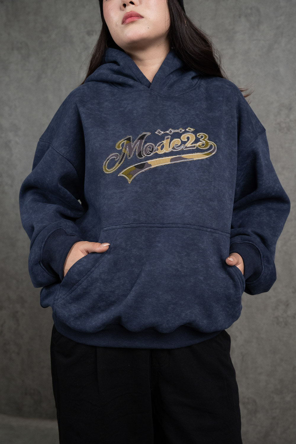 Blue Acid Wash Hoodie