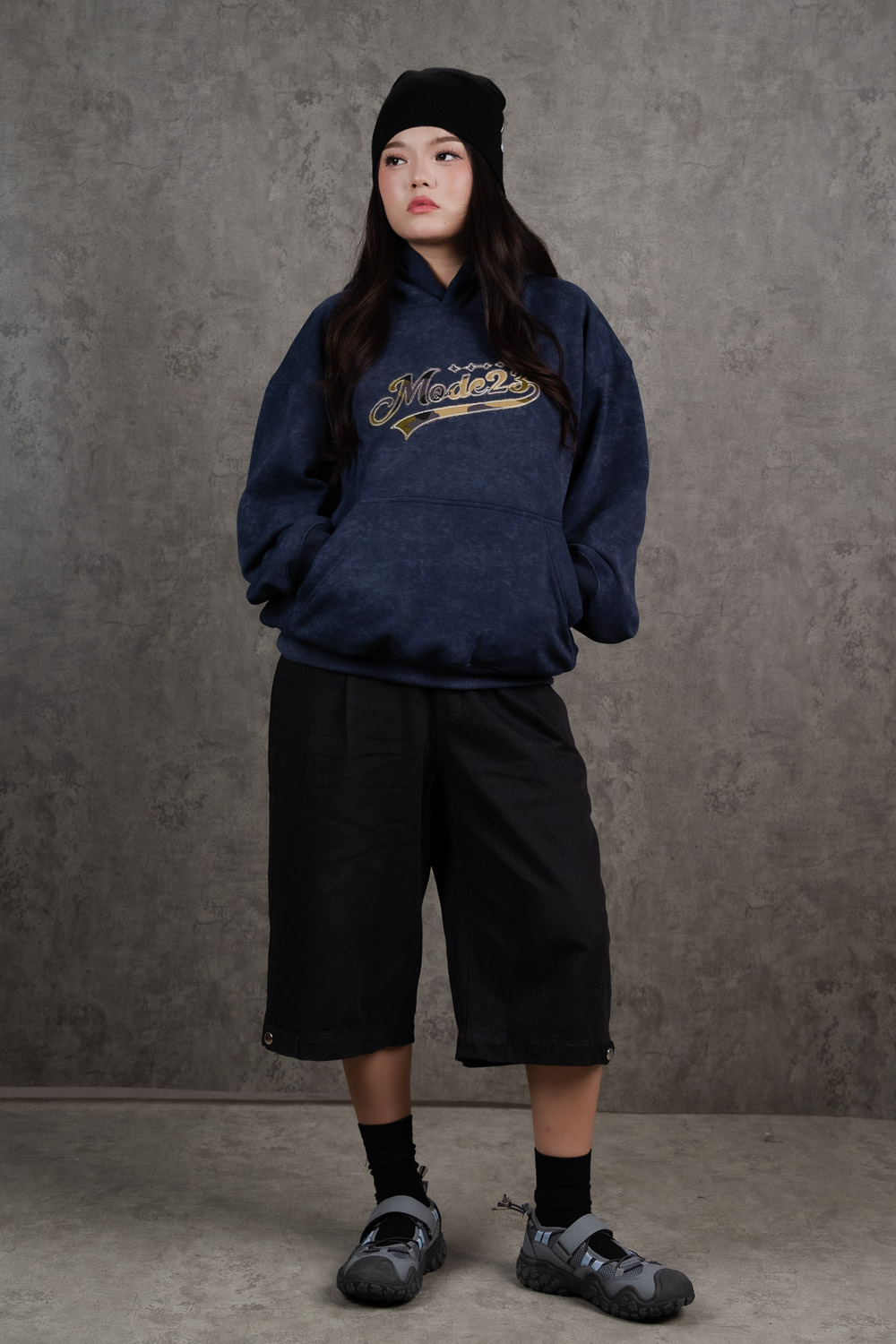 Blue Acid Wash Hoodie