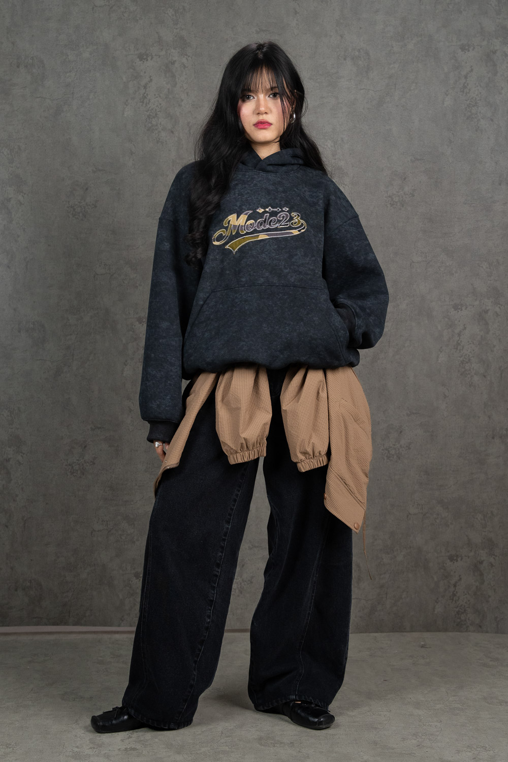 Black Acid Wash Hoodie