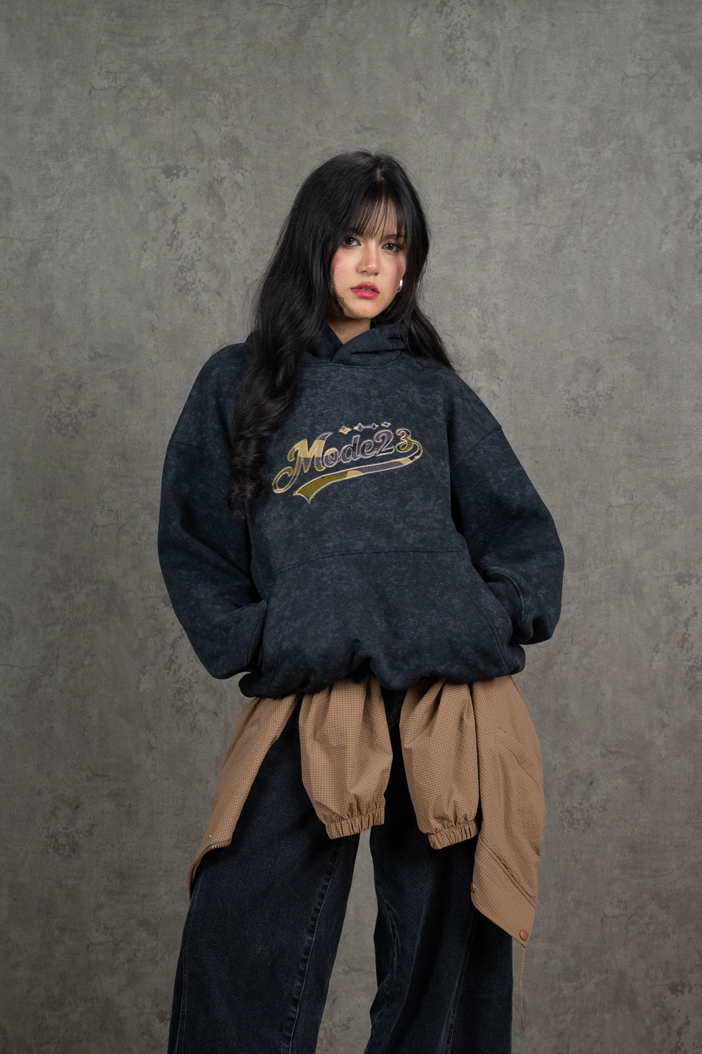 Black Acid Wash Hoodie