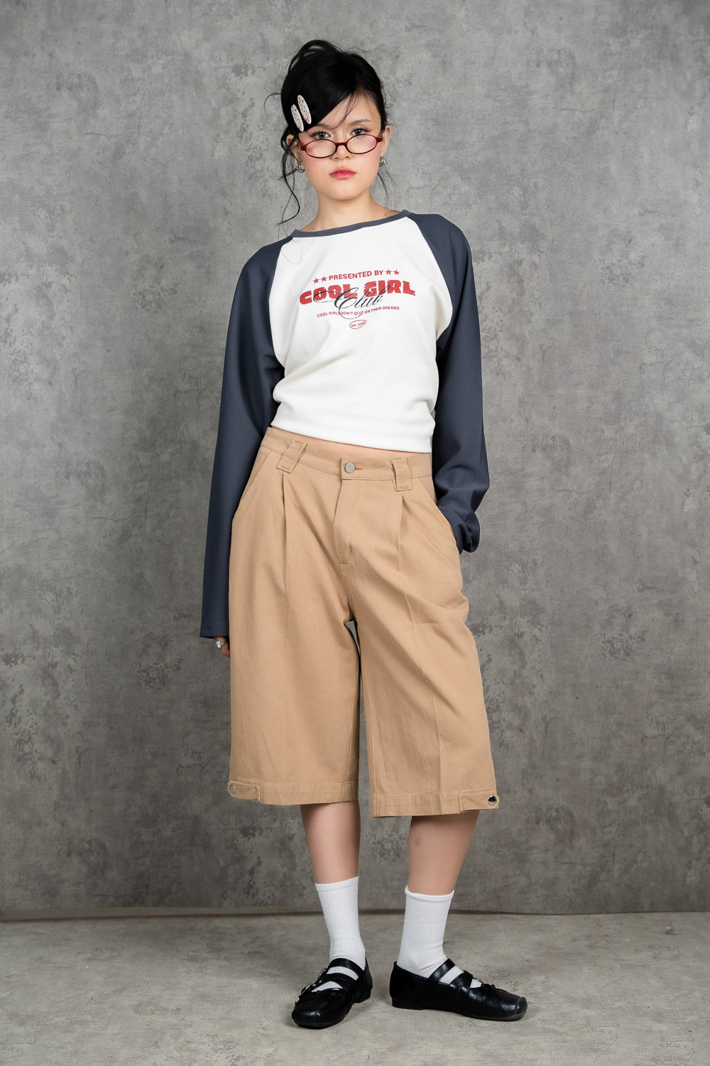 Mode23 Beige Twill Shorts