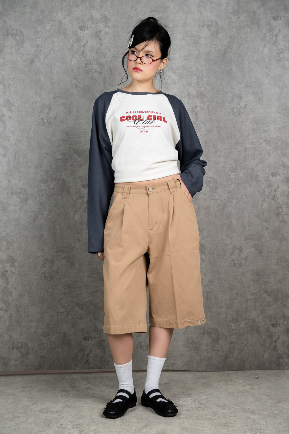 Mode23 Beige Twill Shorts