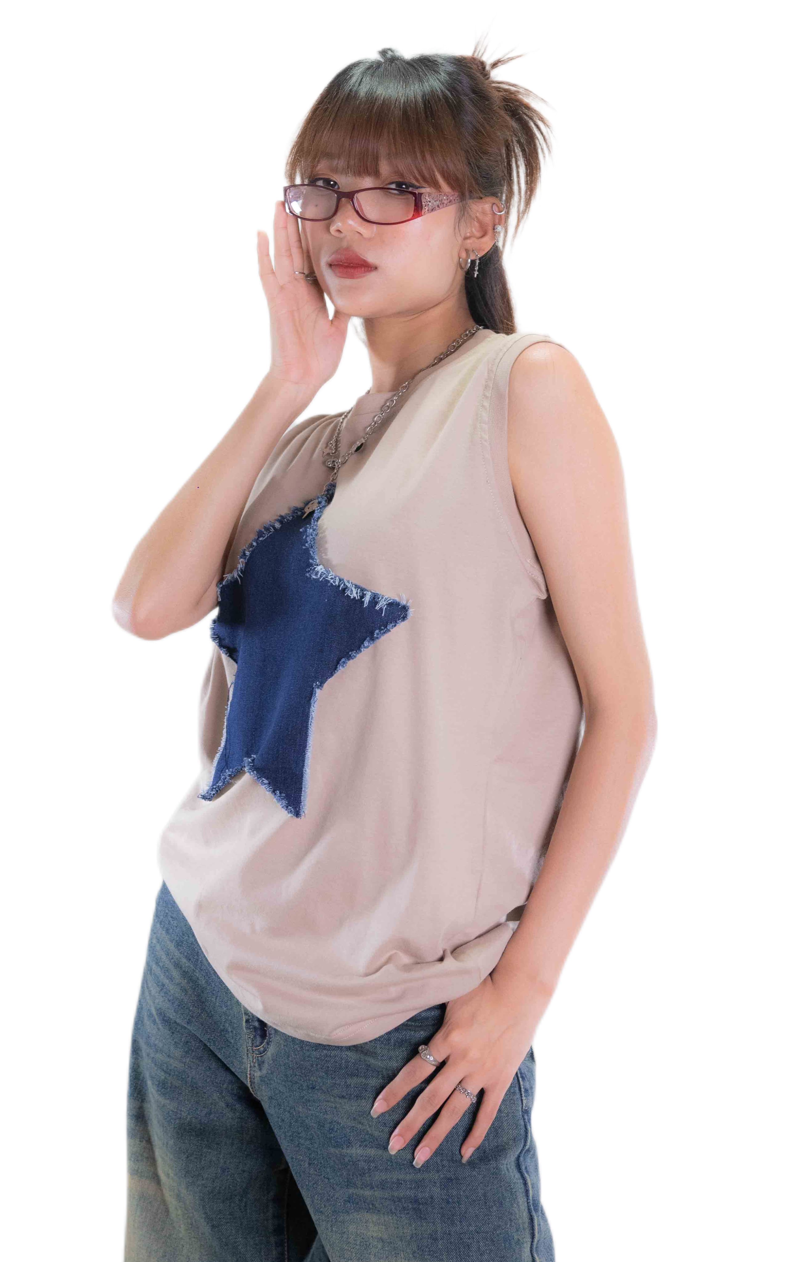Star ? Patchwork Beige Vest