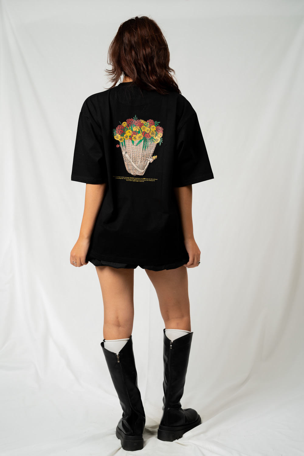 "Doko Phool" Printed Black T-shirt