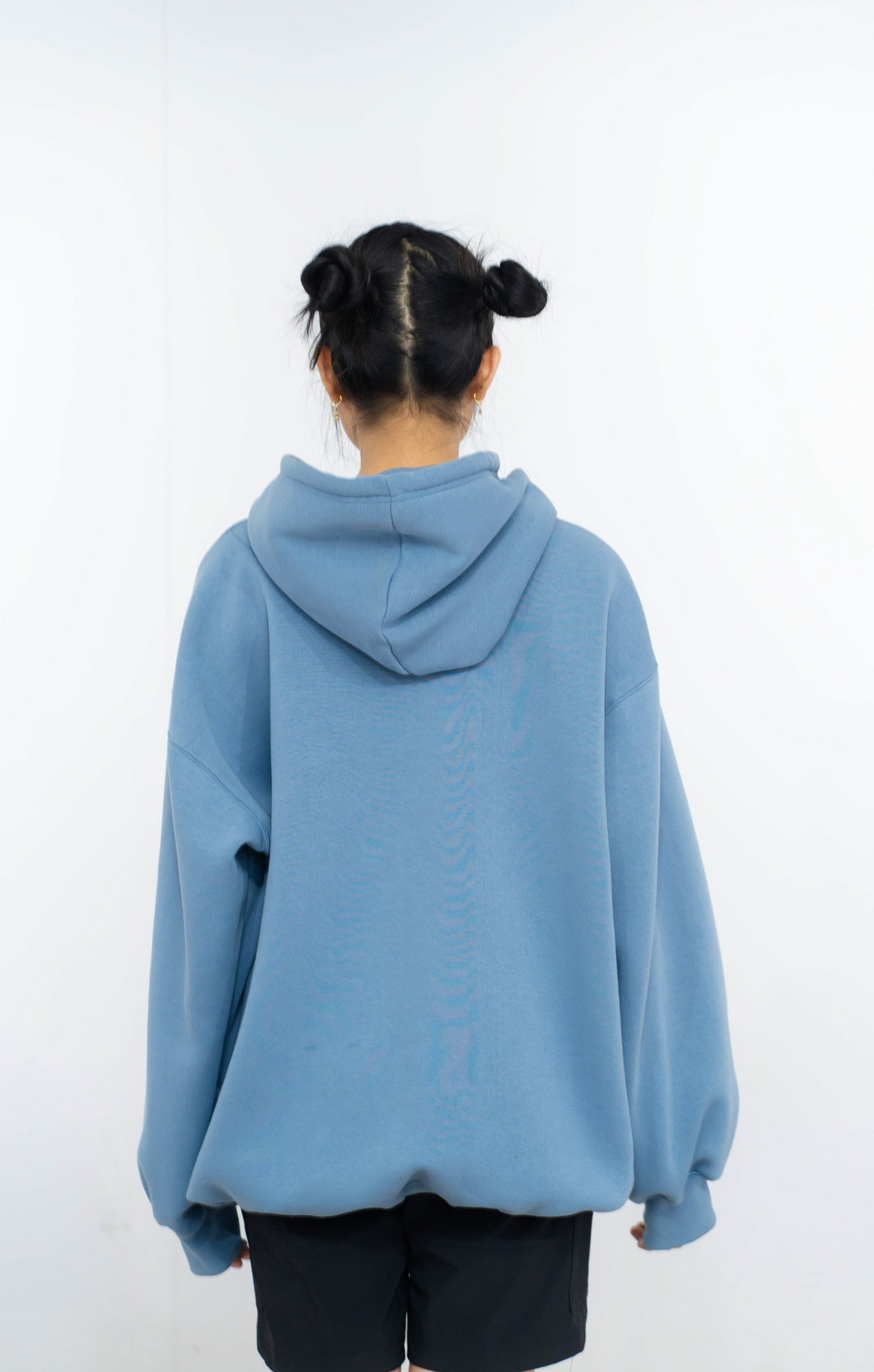 Mode23 Half Button Up Baby Blue Hoodie